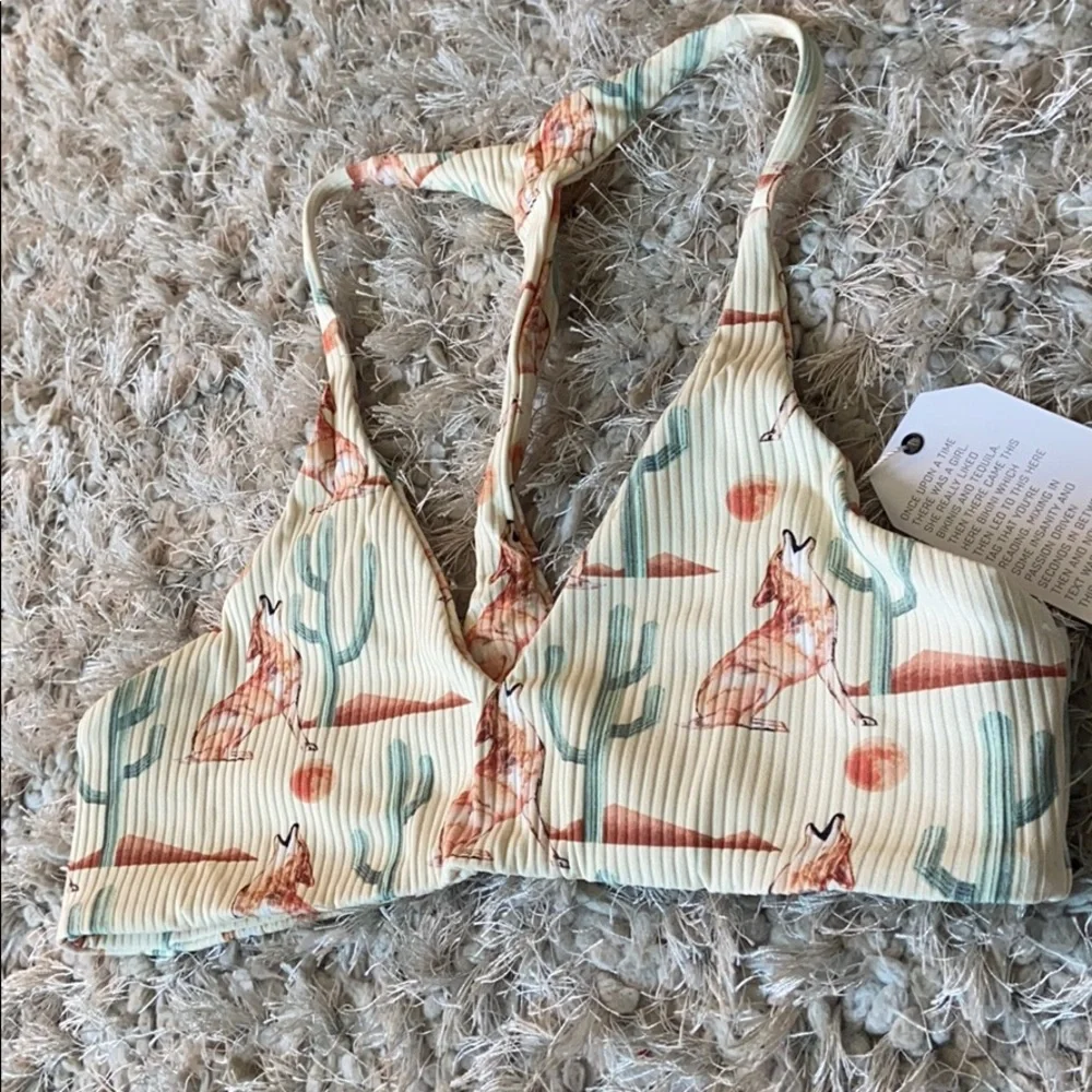 Boys + Arrows Cactus and Fox Print Bikini Top - Picture 6 of 11